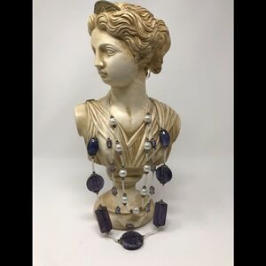 Purple Glass bead, 3 strand necklace